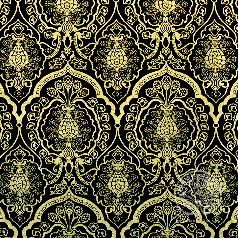 Black/Gold Metallic Fabric - Black/Gold Wakefield