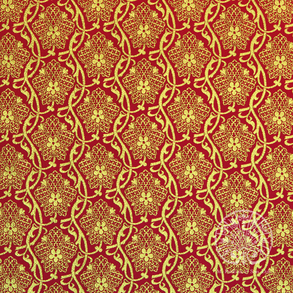 Metallic Brocade - Red/Gold St. Hubert