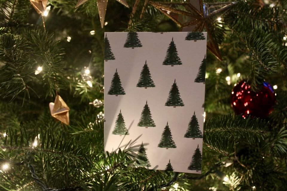 Third winter trees card front