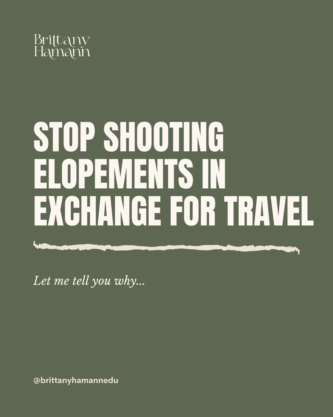 I know this is a controversial topic for photographers, but this is why I don't recommend shooting elopements in exchange for travel... ⁠
⁠
What are your thoughts? Let me know in the comments!⁠
⁠
#elopementphotography #elopementphotographer #travelph