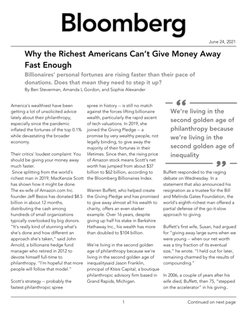 Billionaires’ personal fortunes are rising faster than their pace of donations. Does that mean they need to step it up?