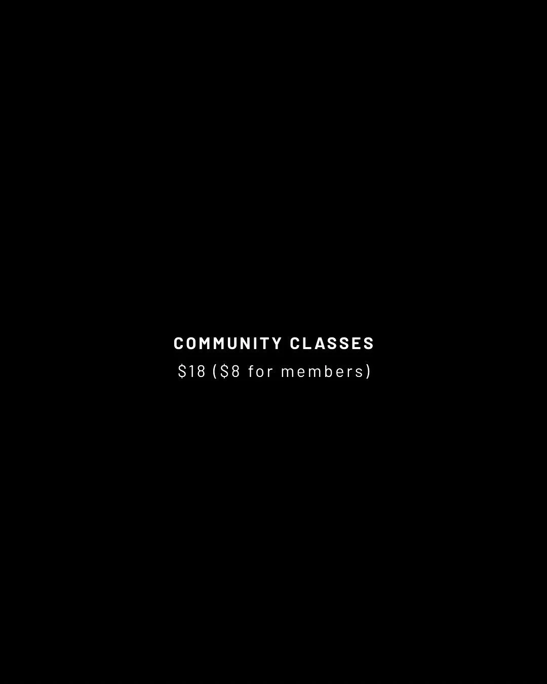 Updated community classes on the schedule 👆🏼