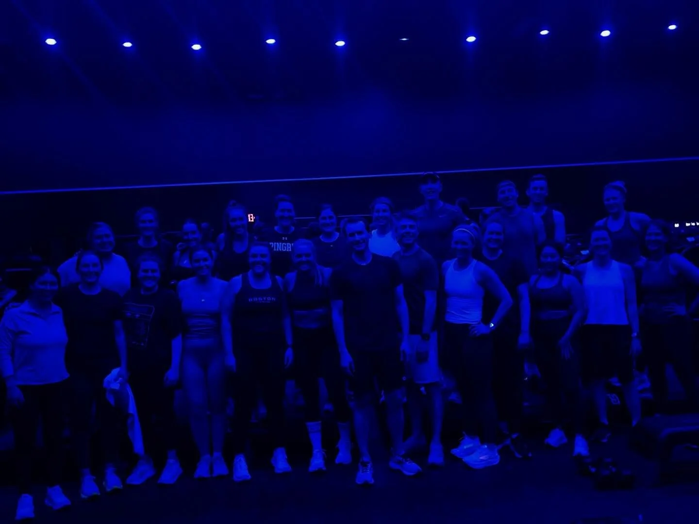 @pingreealumni looking good under the blue lights. We loved having this group into the Beverly studio for a private class! 

Looking to book a group class? Email info@mystryde.com !