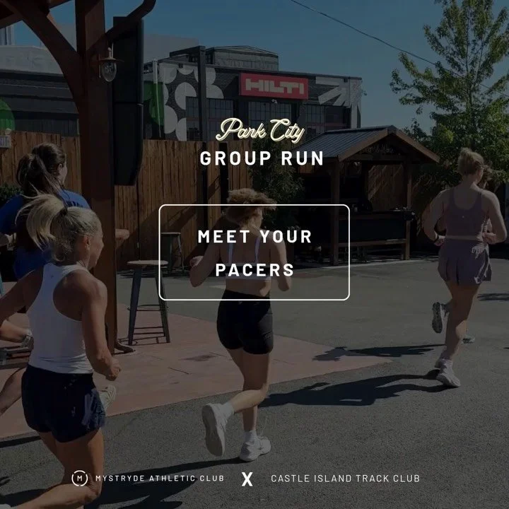 We&rsquo;ve got your pacer line up for our August Run Club at Park City with @castleislandtrackclub. We&rsquo;ll be there at 6pm for the run, then hanging after for discounts on food at @parkcitysouthie. Sign up via partiful and don&rsquo;t forget yo