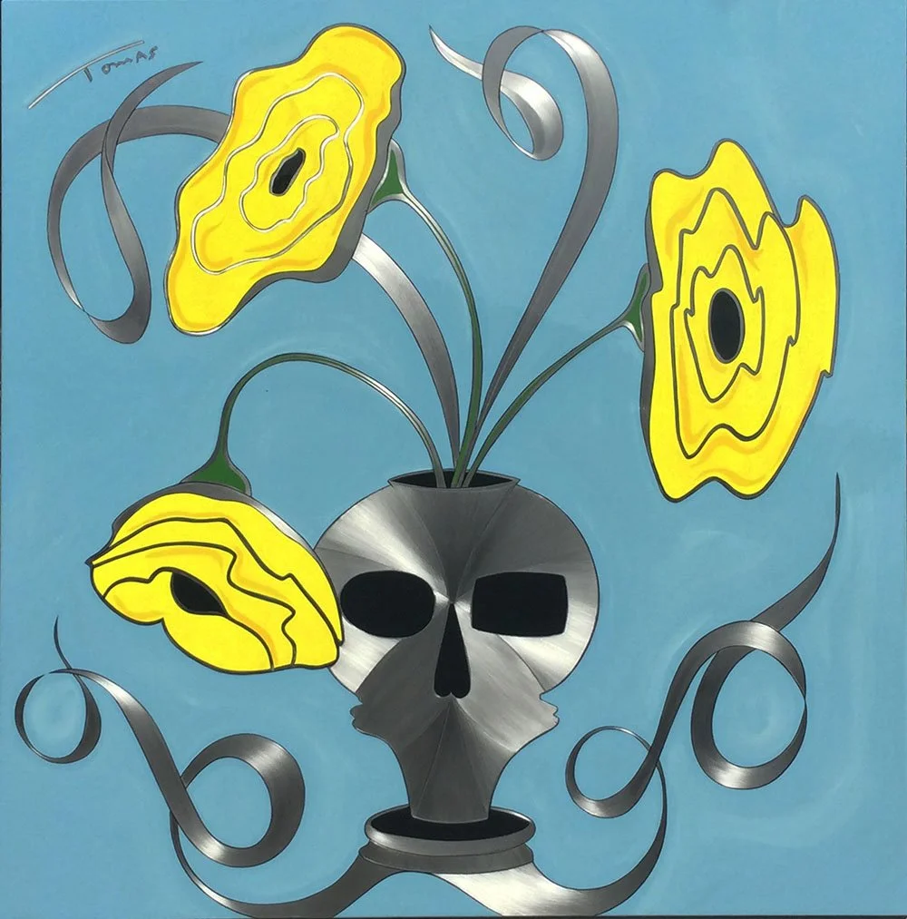 TOMAS - SILVER BONES YELLOW FLOWERS 36x36.jpg