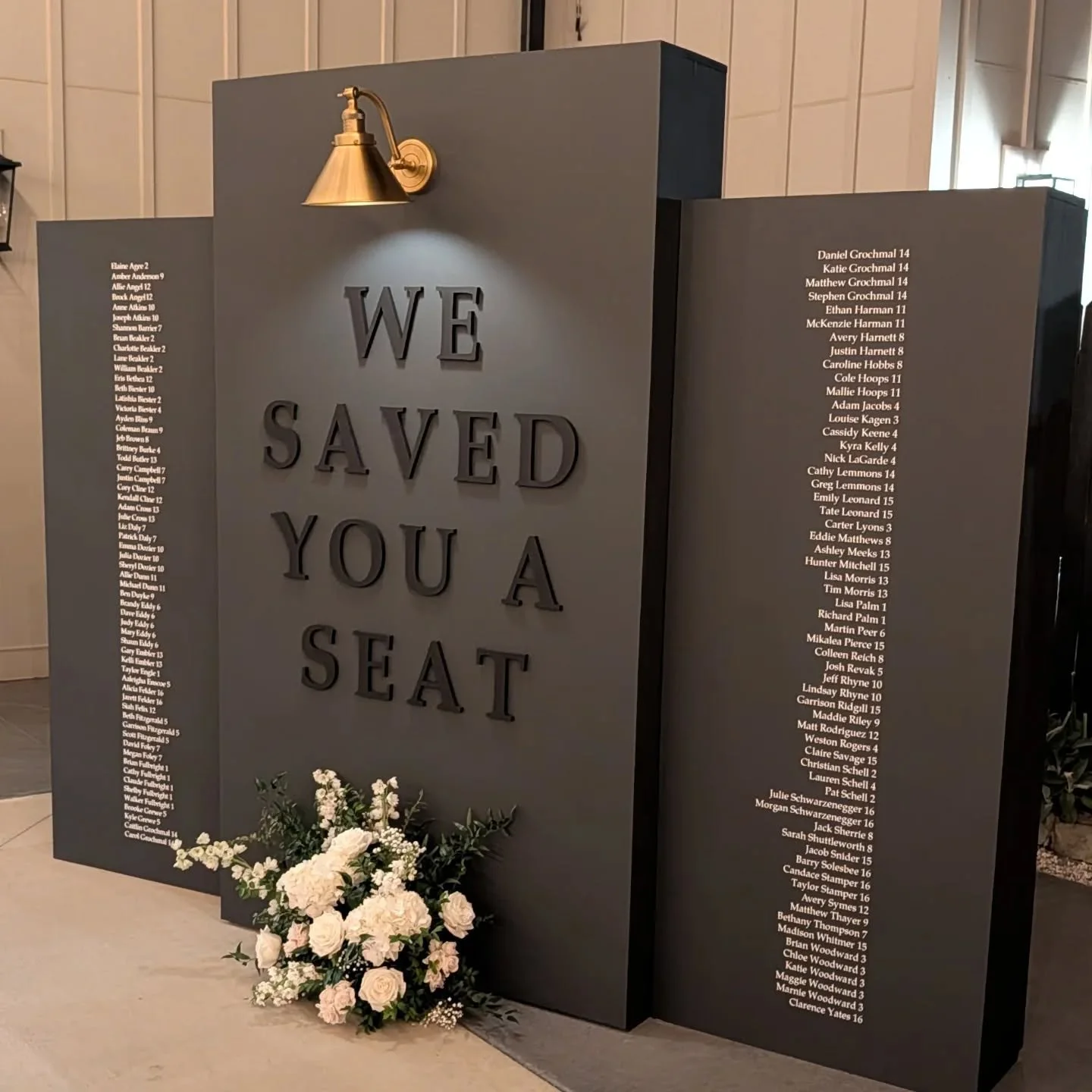 We love working with a bride who knows exactly what she wants, and it was our privilege to bring her vision to life. 

Sometimes it's the small details that really turn a seating chart into a statement piece.  In this case it was the thick black on b