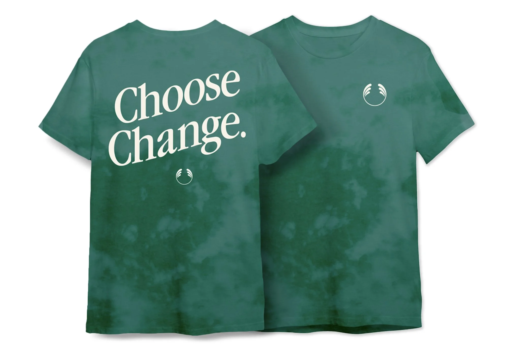 Choose Change The Body Shop tee shirt in green tiedye