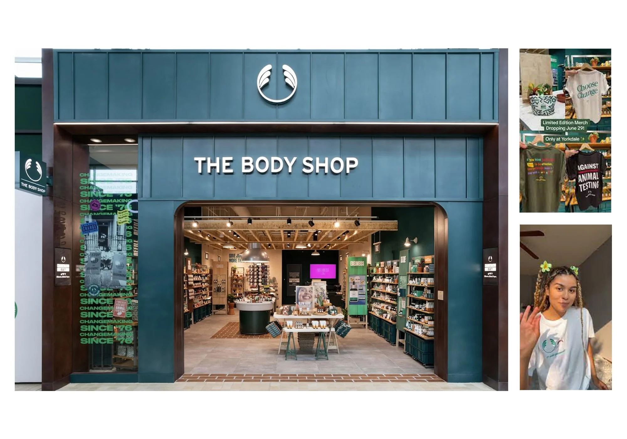 The storefront of the body shop