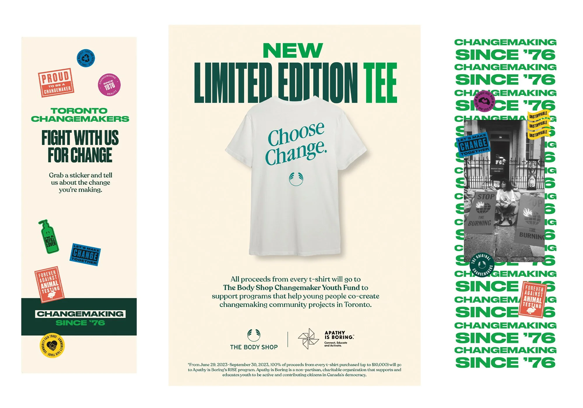 Limited edition tee and signage