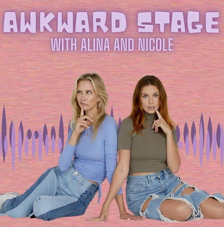Check out the new podcast from @audioboom, Awkward Stage with @alinabock &amp; @nickydoobs 🎙 Produced in house at @slash_studios by @joeypucino, @miadixler and @kylestevens0524 🎬 Every Wednesday, Alina and Nicole will have on a guest to go back in 