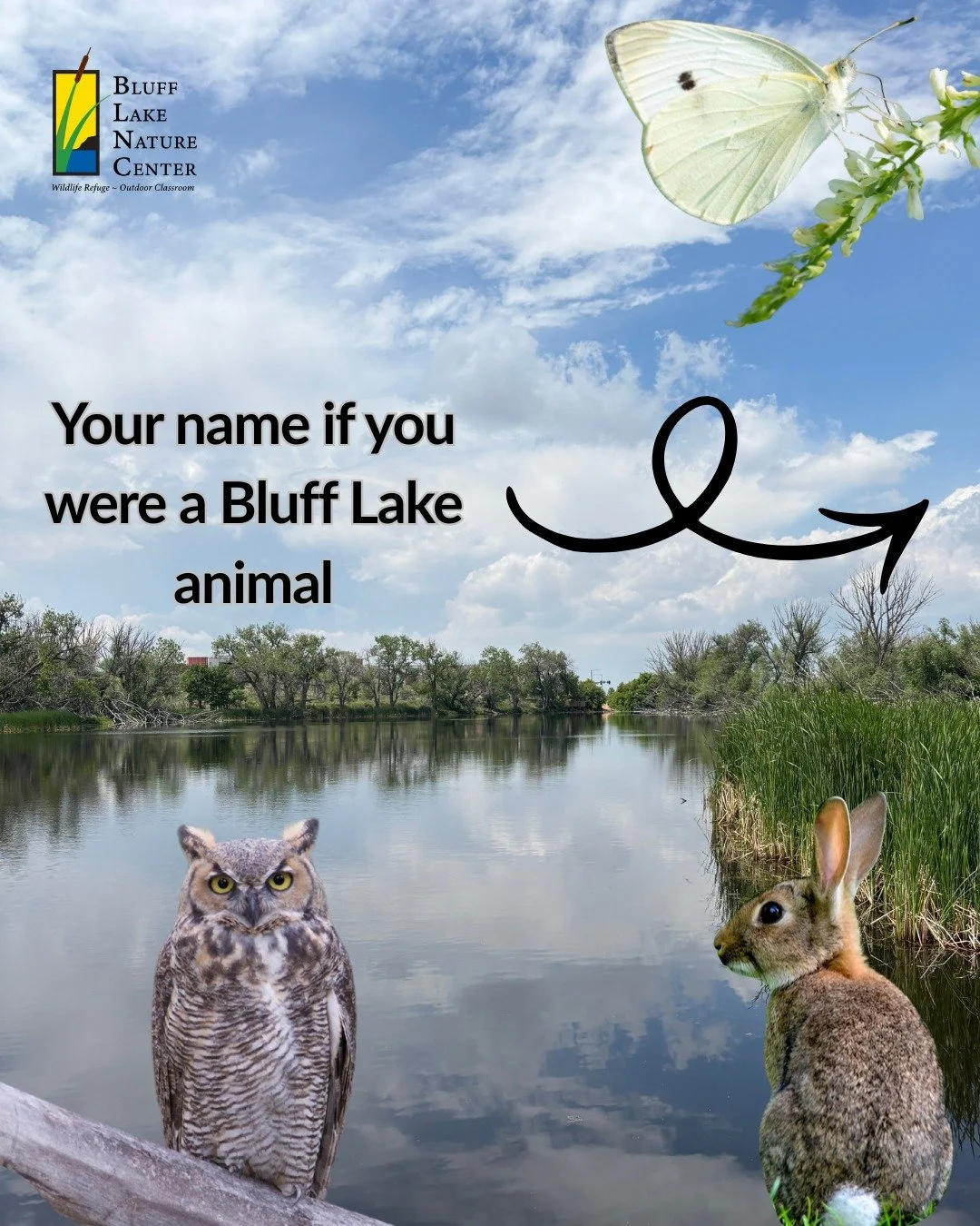 Happy wildlife Wednesday! Swipe to find out your Bluff Lake animal name! Tell us in the comments what you got! 🦉

 &iexcl;Feliz d&iacute;a de la vida salvaje! Desliza para descubrir tu nombre de animal de Bluff Lake. &iexcl;Cu&eacute;ntanos en los c