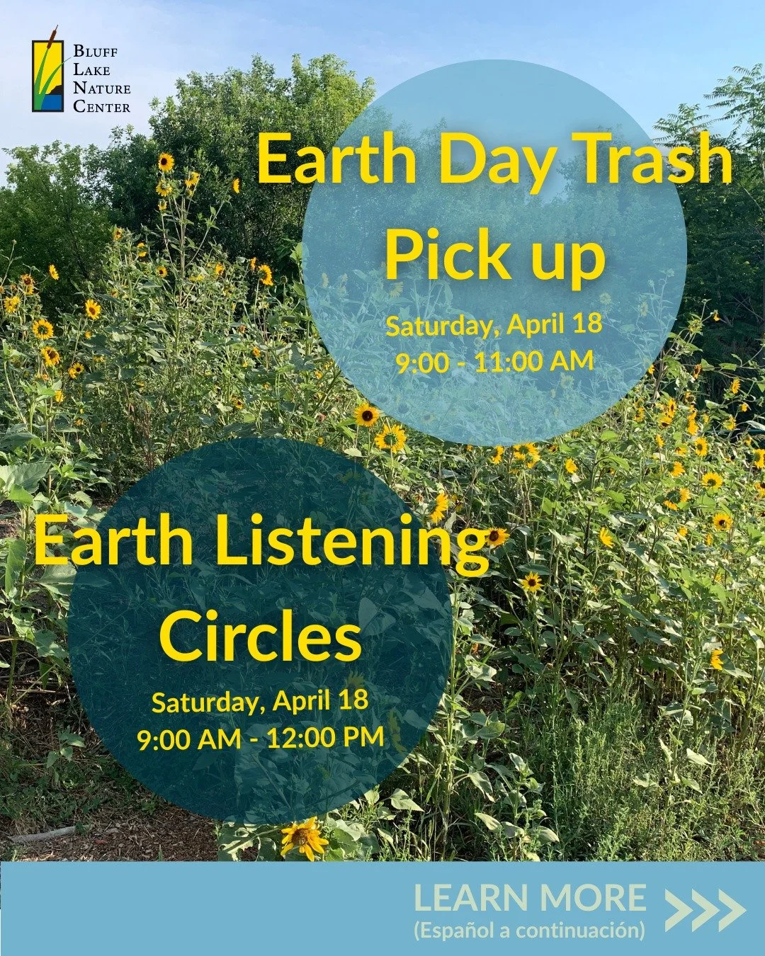 Join us this weekend at Bluff Lake Nature Center for two events in celebration of Earth Day! 🌎💚 Both events are free, but registration is required. To register and for more information, click the link in our bio or check out our website. See you th