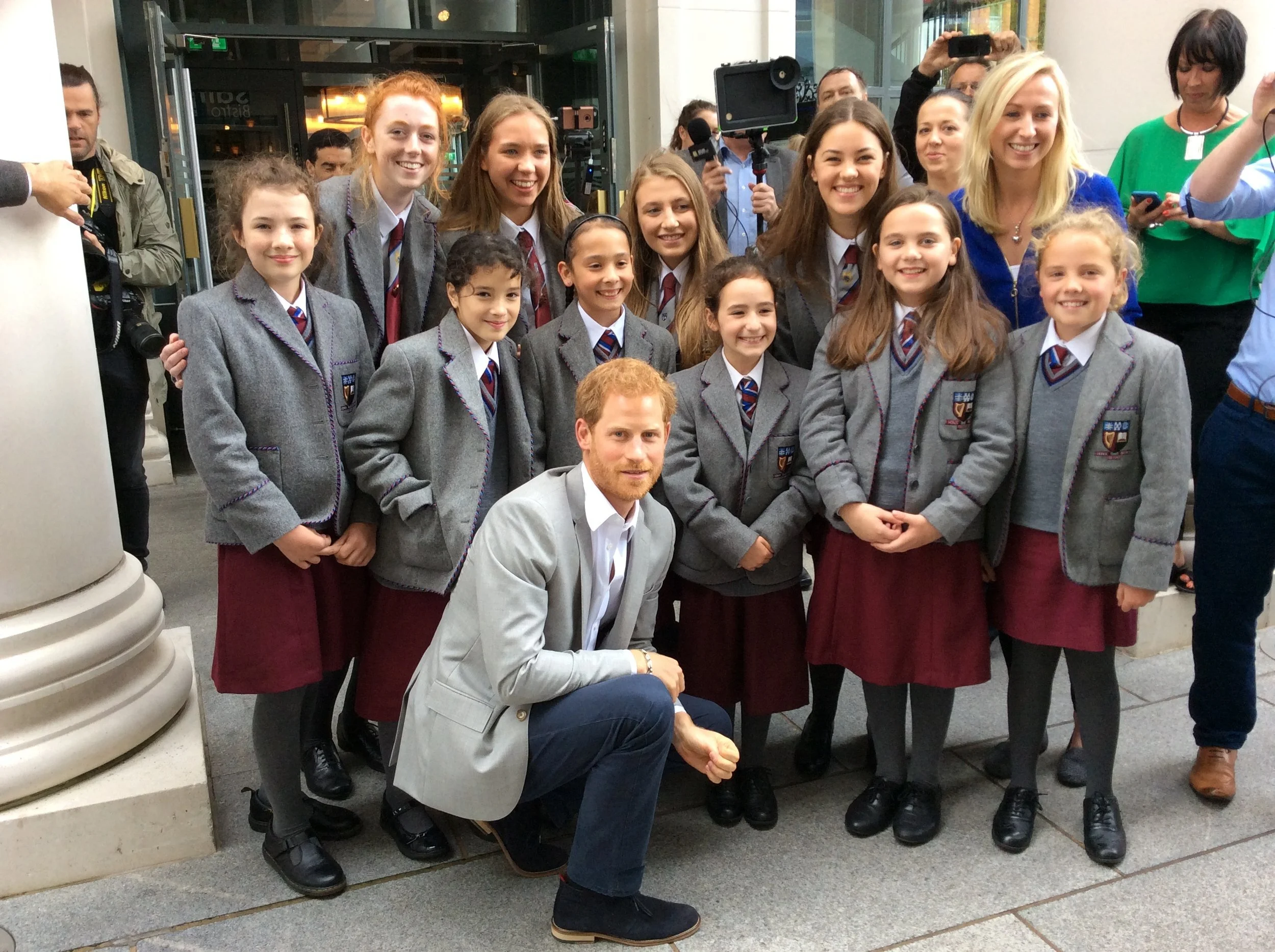 Prince Harry meets Victoria Pupils on his first official visit to Northern Ireland
