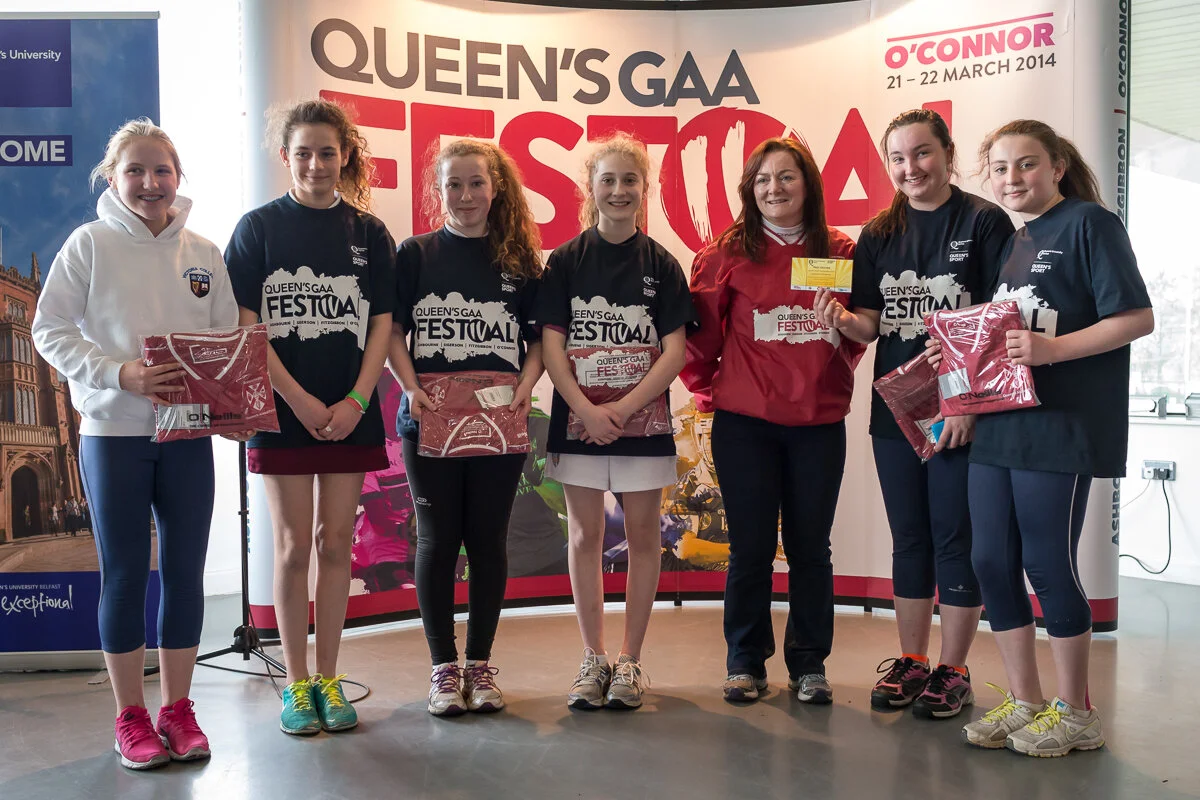 Pupils attend a female participation in sport workshop at Queens