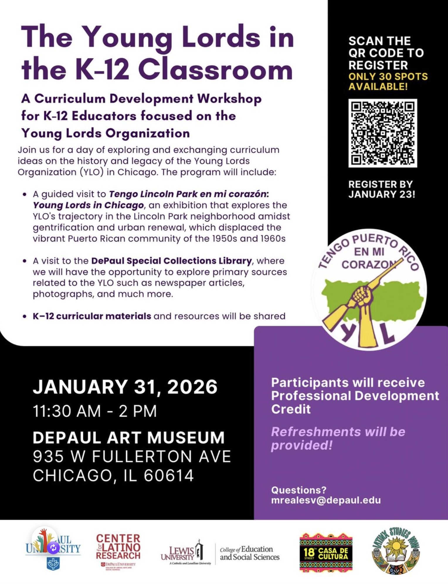 Young Lords In K-12 Classroom Professional Development