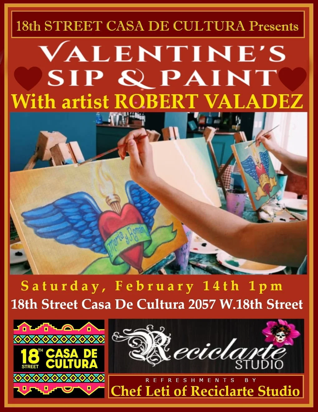 Valentine's Paint & Sip with Robert Valadez