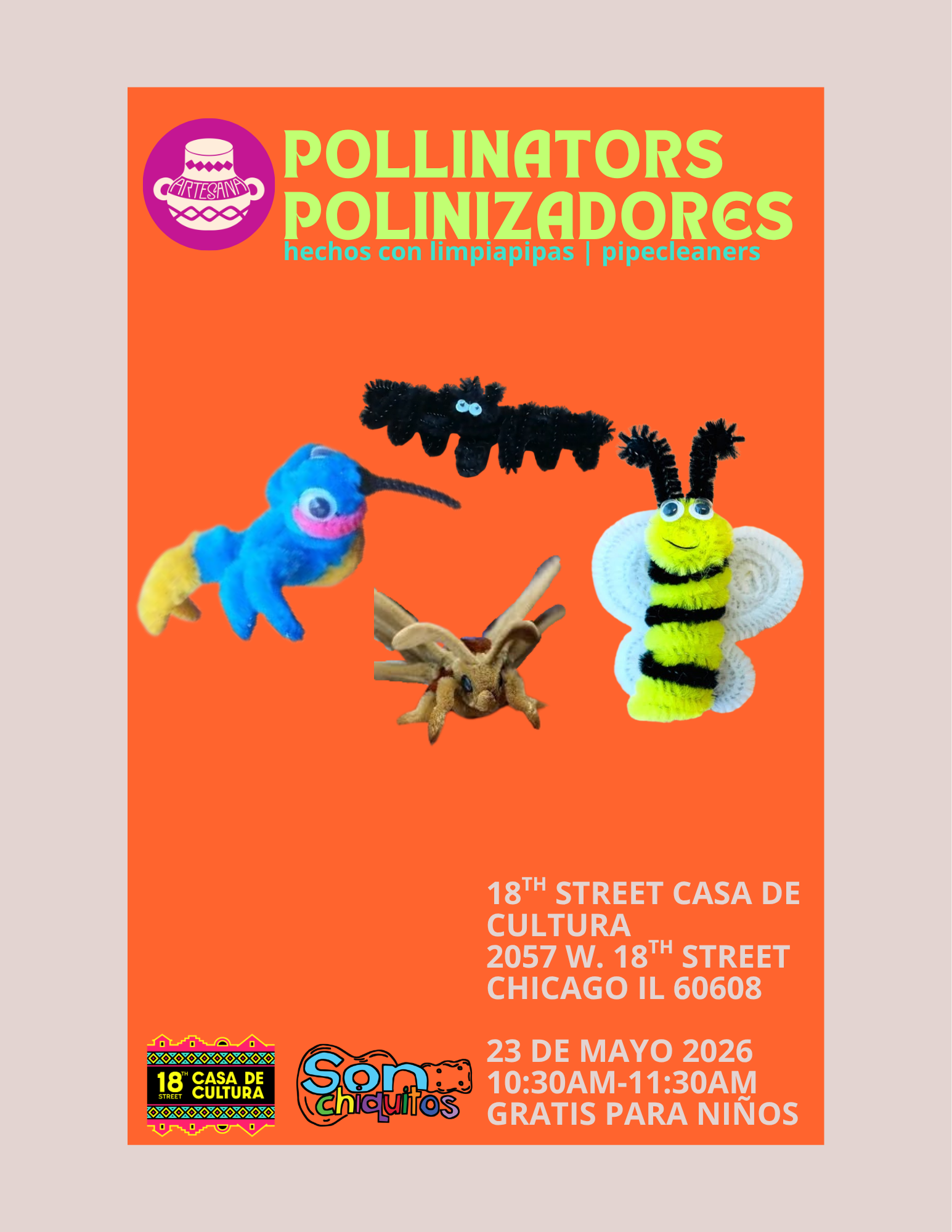 ArteSana- Polinizadores hechas con limpipas