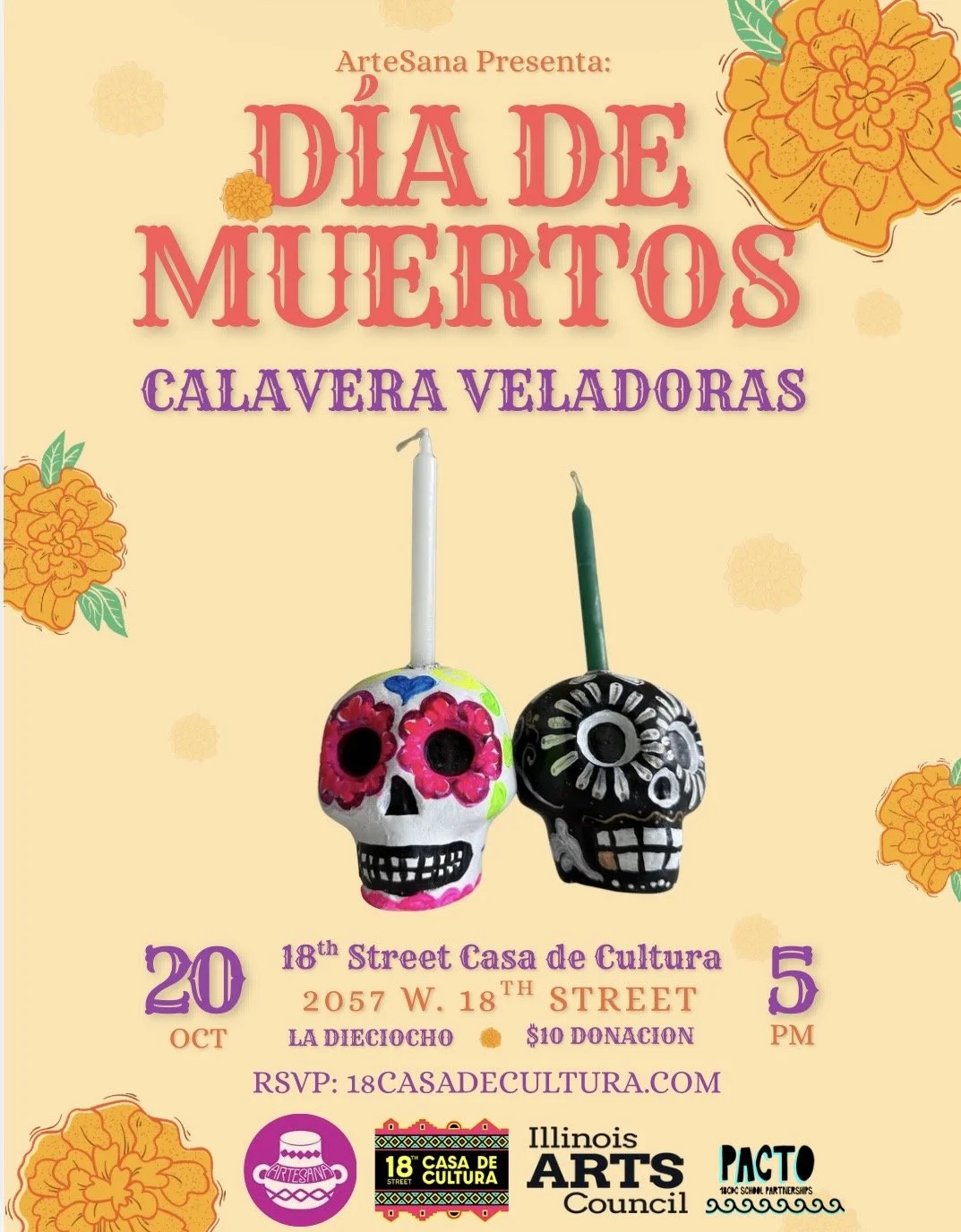 ArteSana: Dia De Muertos | Calavera Veladoras 