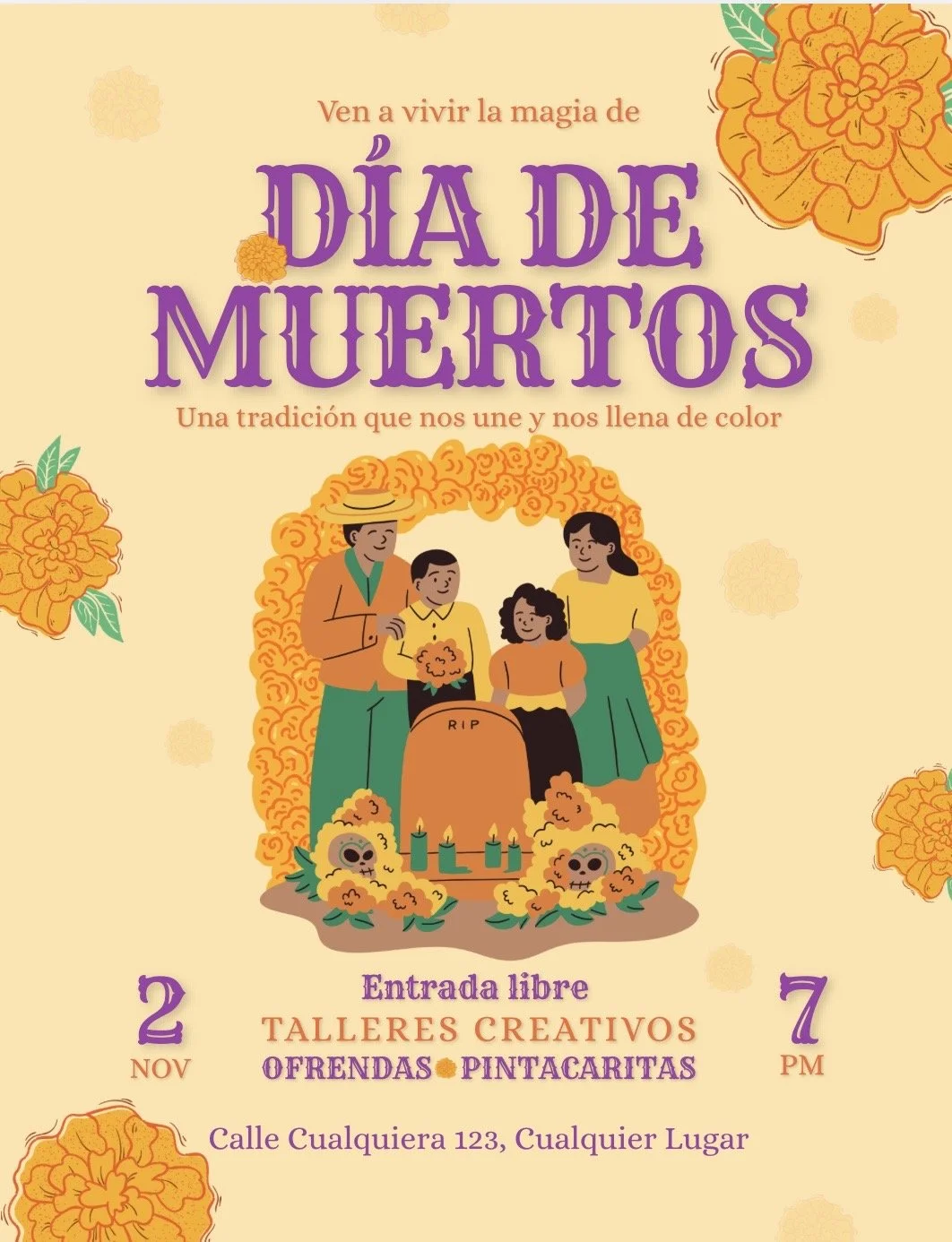 Ven A Vevir La Magia De Dia De Muertos | Ofrendas y Pintacaritas