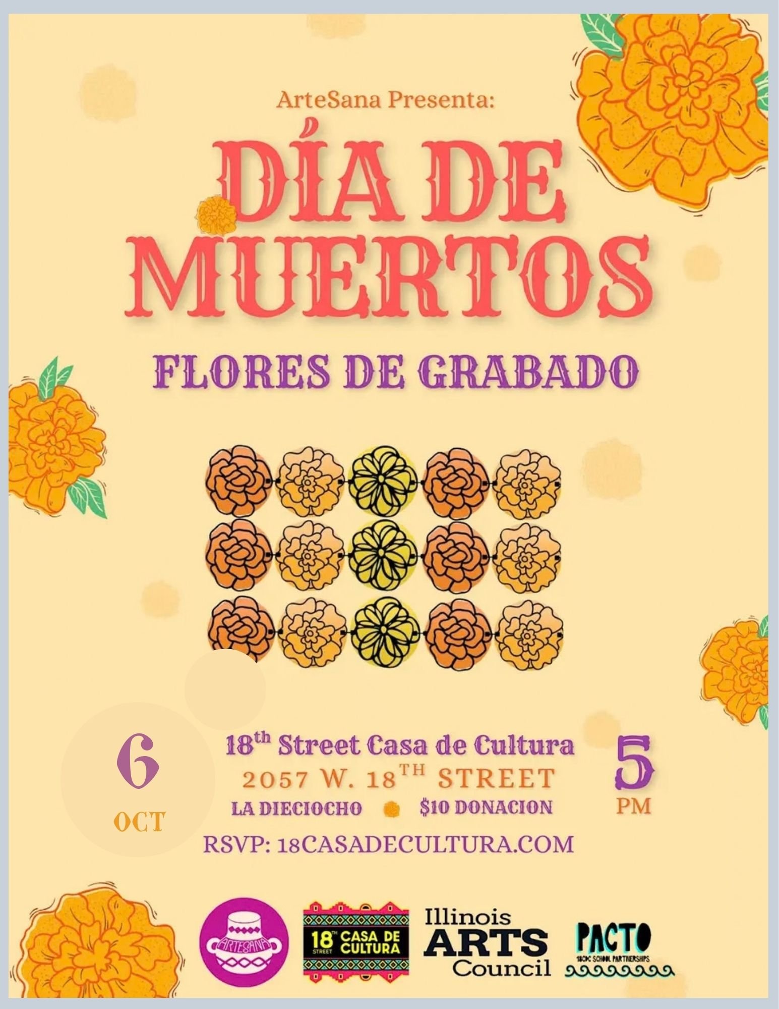 ArteSana: Dia De Muertos | Flores De Grabado