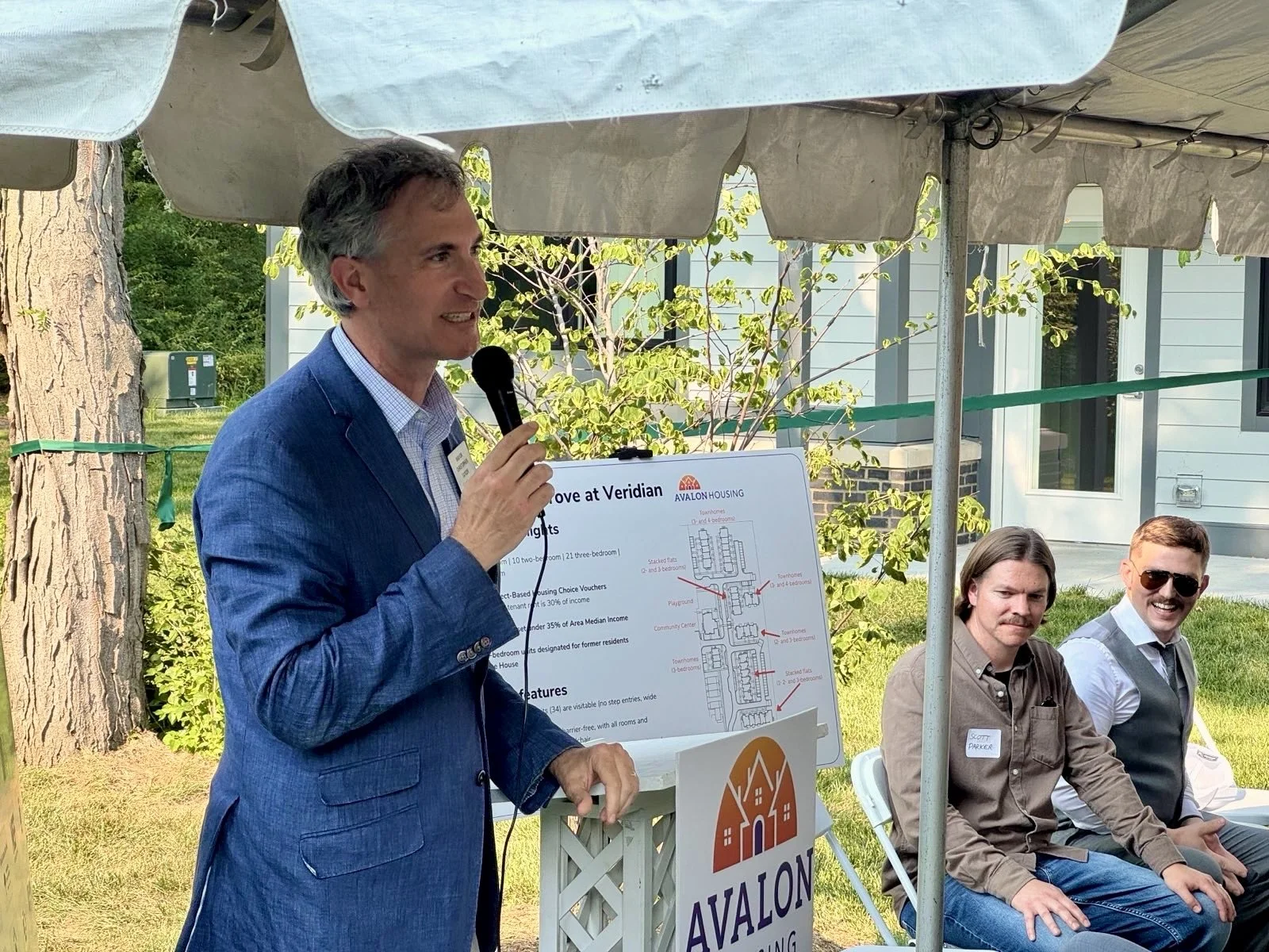 Mayor Taylor speaking at the Veridian event.