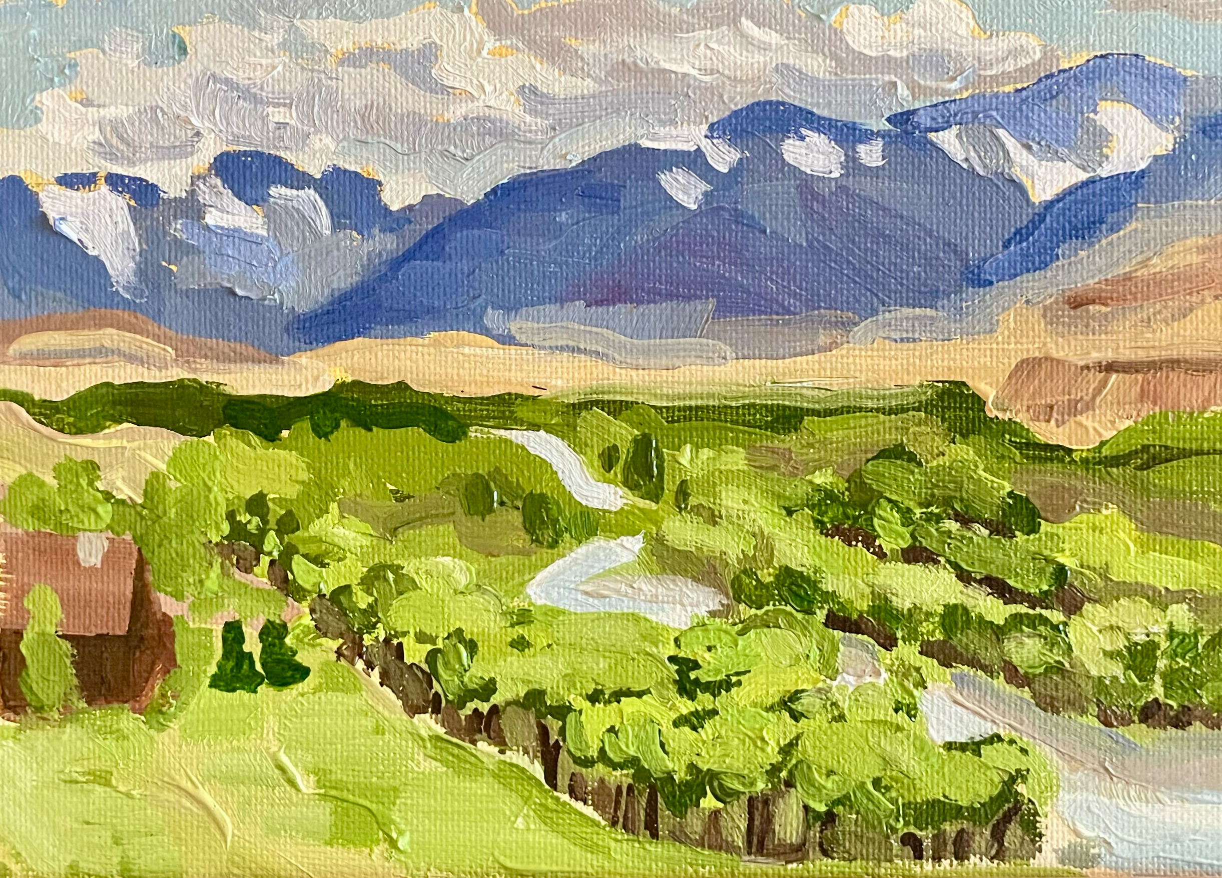 2025 Park County for Open Lands commission, oil on board, 5x7