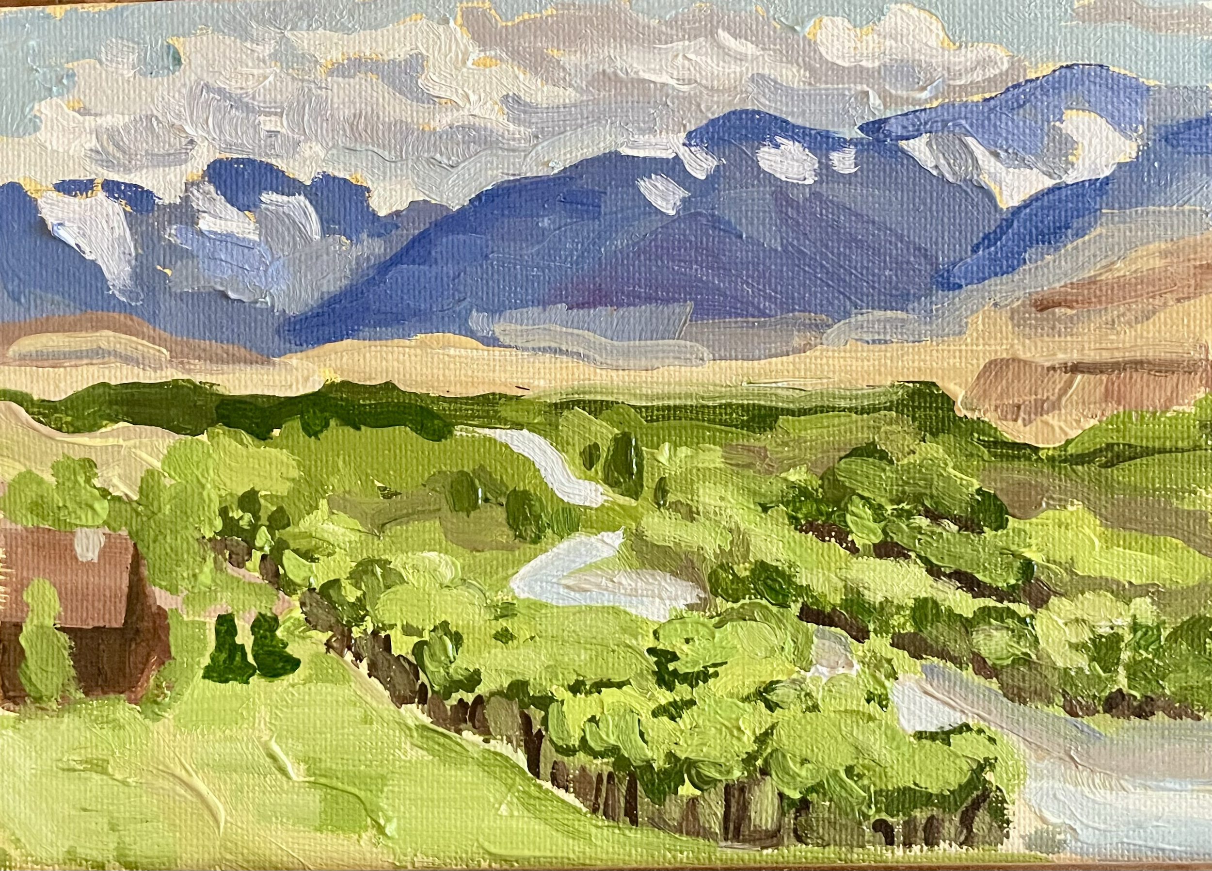 2025 Park County for Open Lands commission, oil on board, 5x7