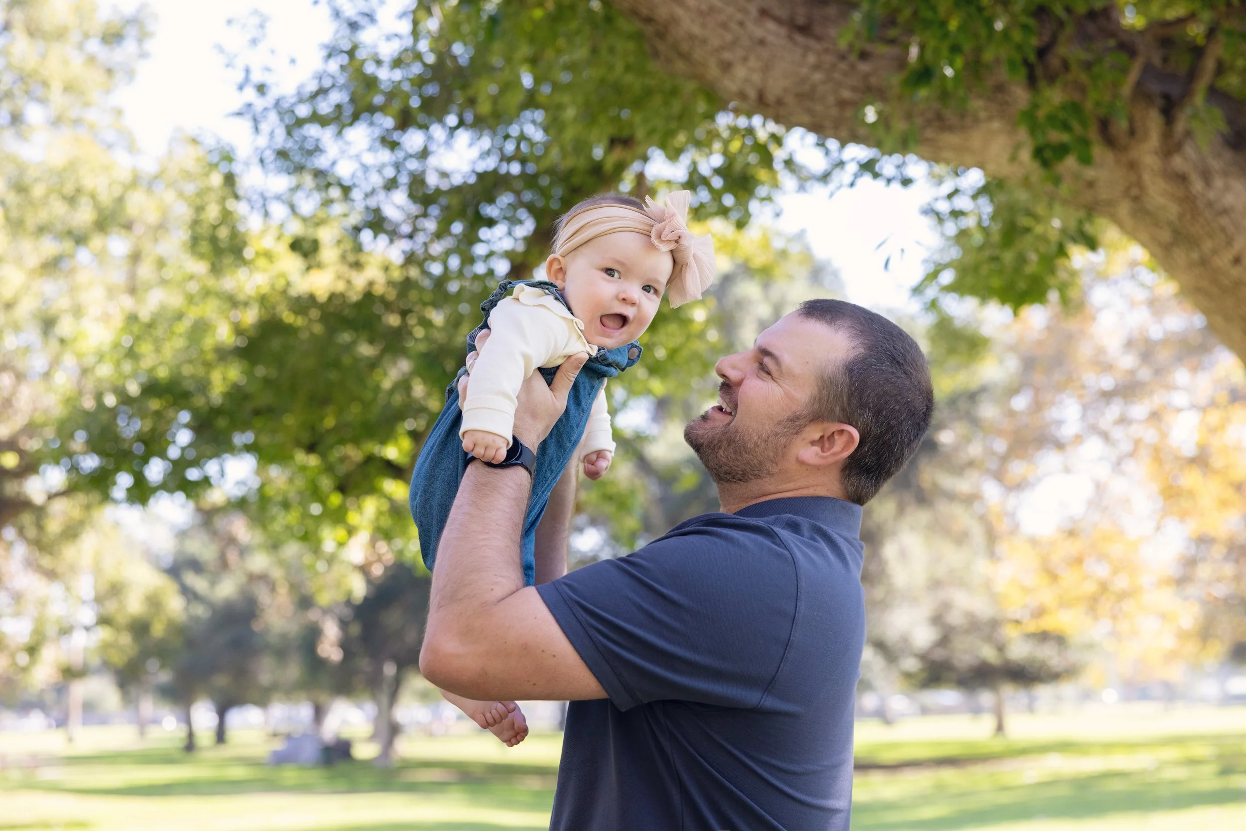 Dad + 6 month old baby at the park