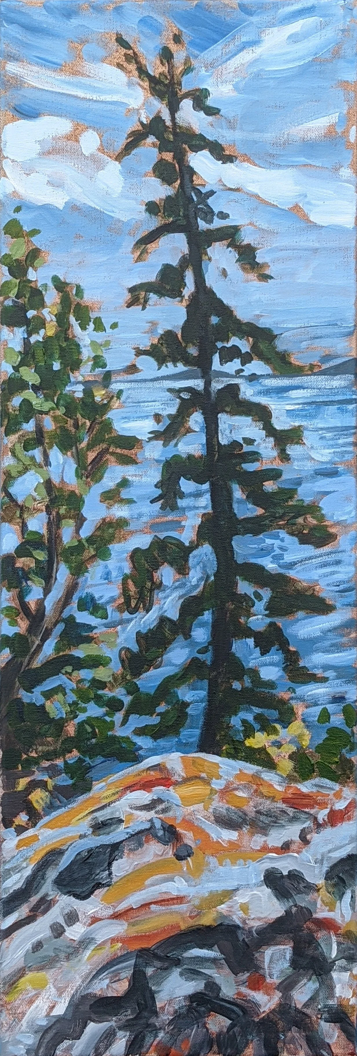  Watching Over  acrylic on canvas, 10×30