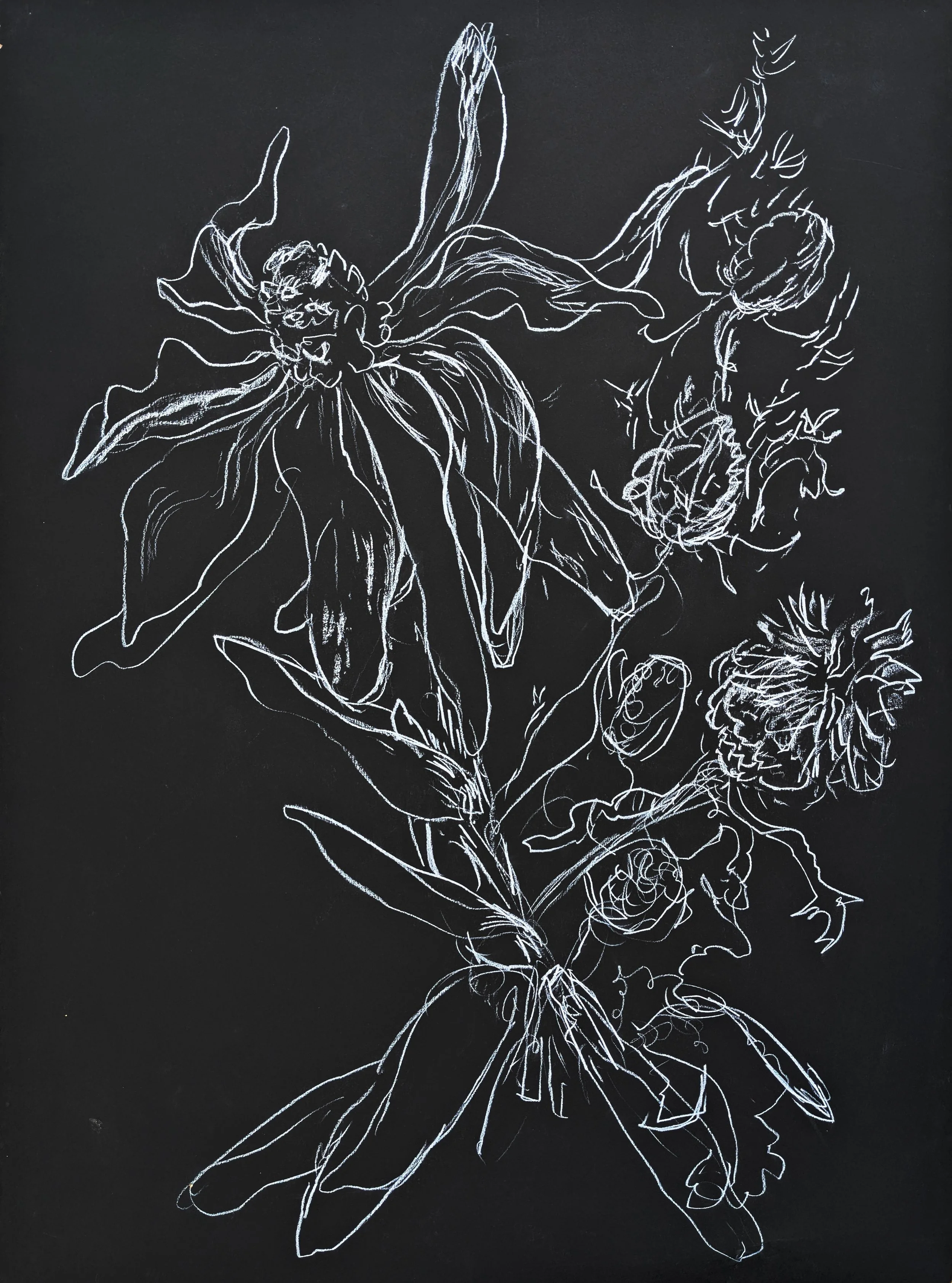 Resisting Composure Conte on Paper, 22x30"
