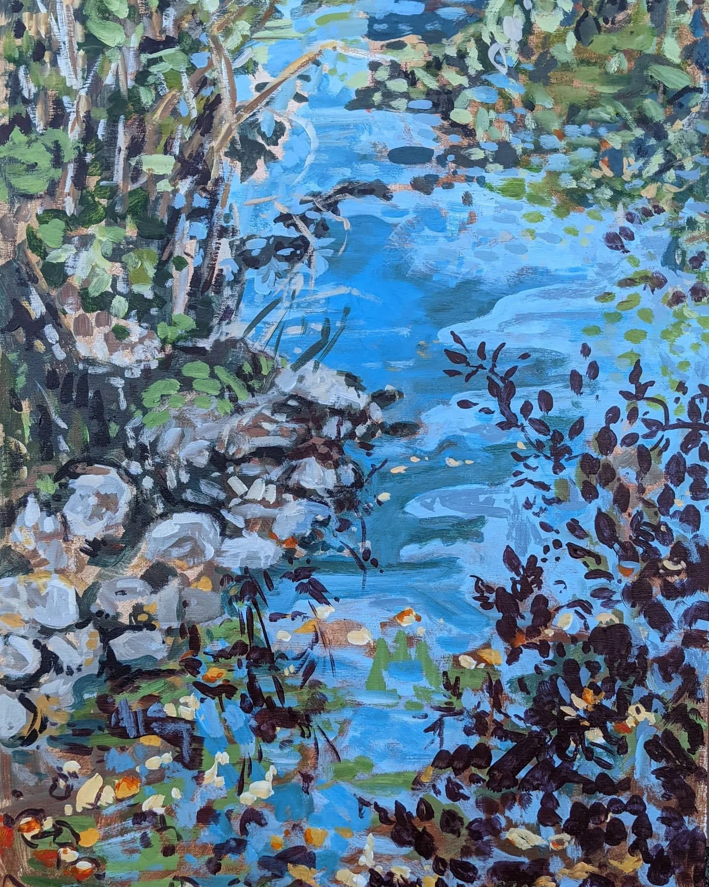  Waters' Edge  acrylic on wood, 18×24