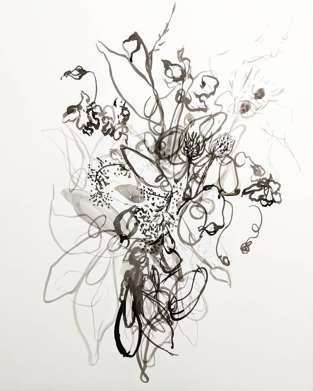 Tangled #2 Mixed Media on Paper, 22x30"