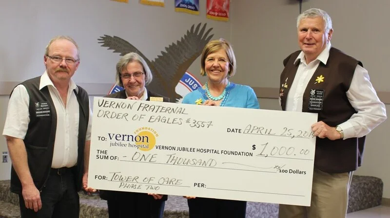 Tower of Care Soars with Donation from Fraternal Order of Eagles