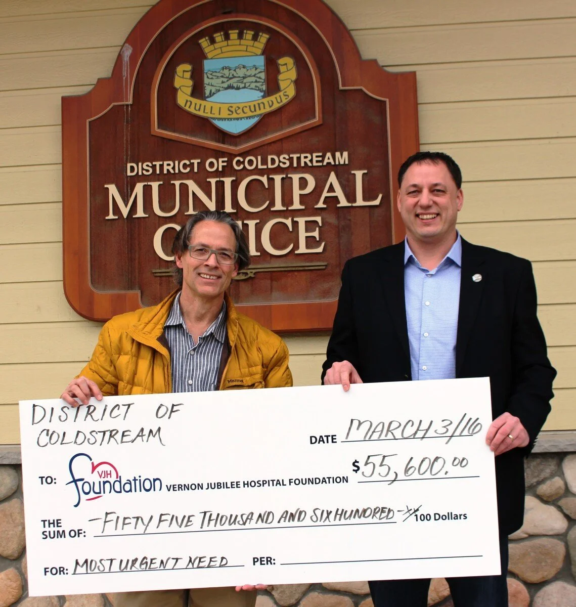 District of Coldstream Helps Local Health Care