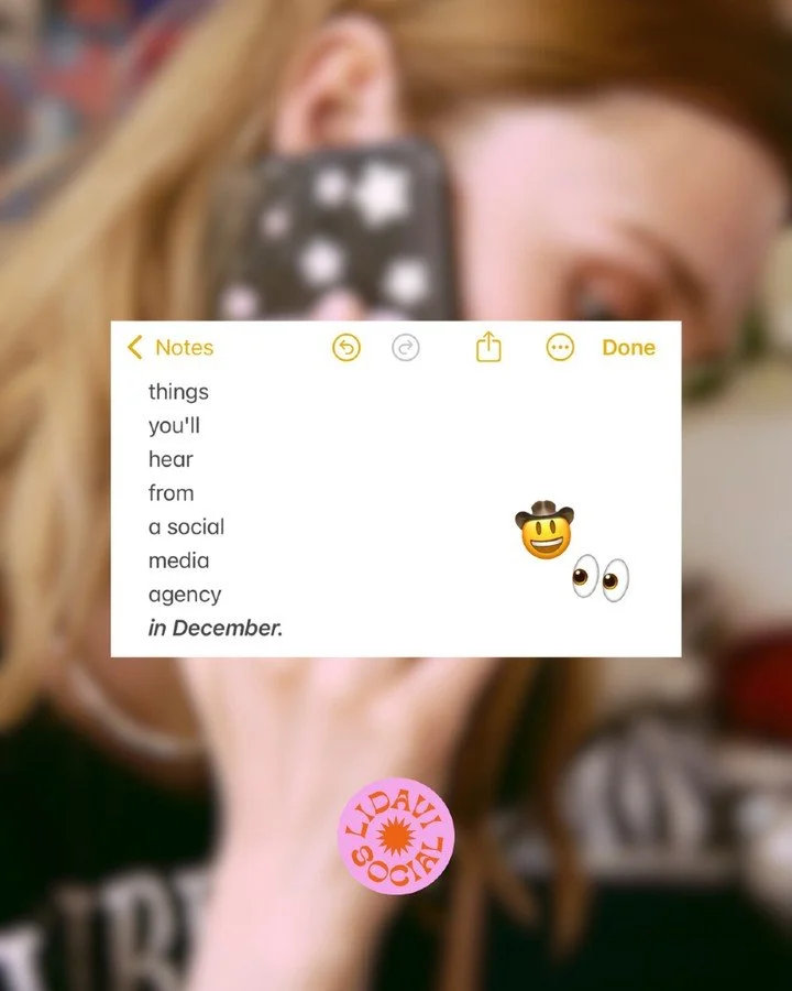 December in agency life has its own vibe.

Everyone is tired but still trying to look alive on Zoom.

Inbox full. Brain half full. Coffee always cold.

We say it will be a quiet month and then somehow make more content than we planned for.

Clients s
