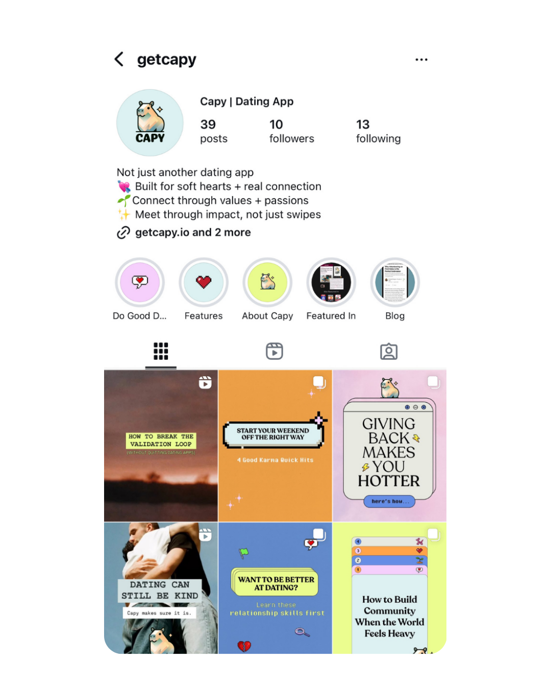 Sample content: Capy — Lidavi Social