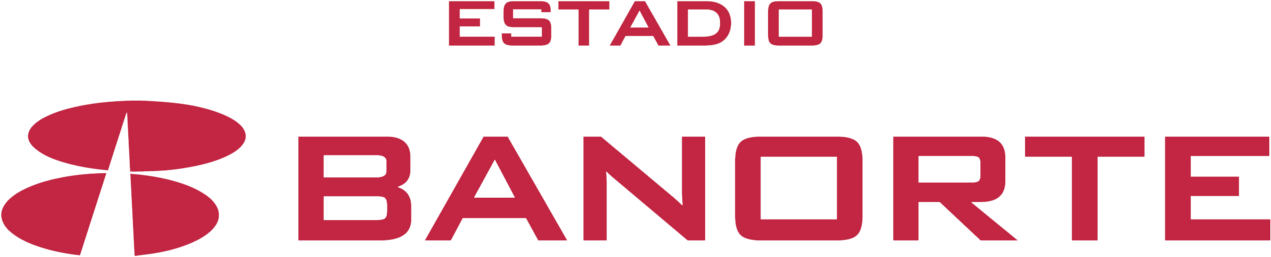 Logotipo del estadio Banorte en colores terracota y negro.