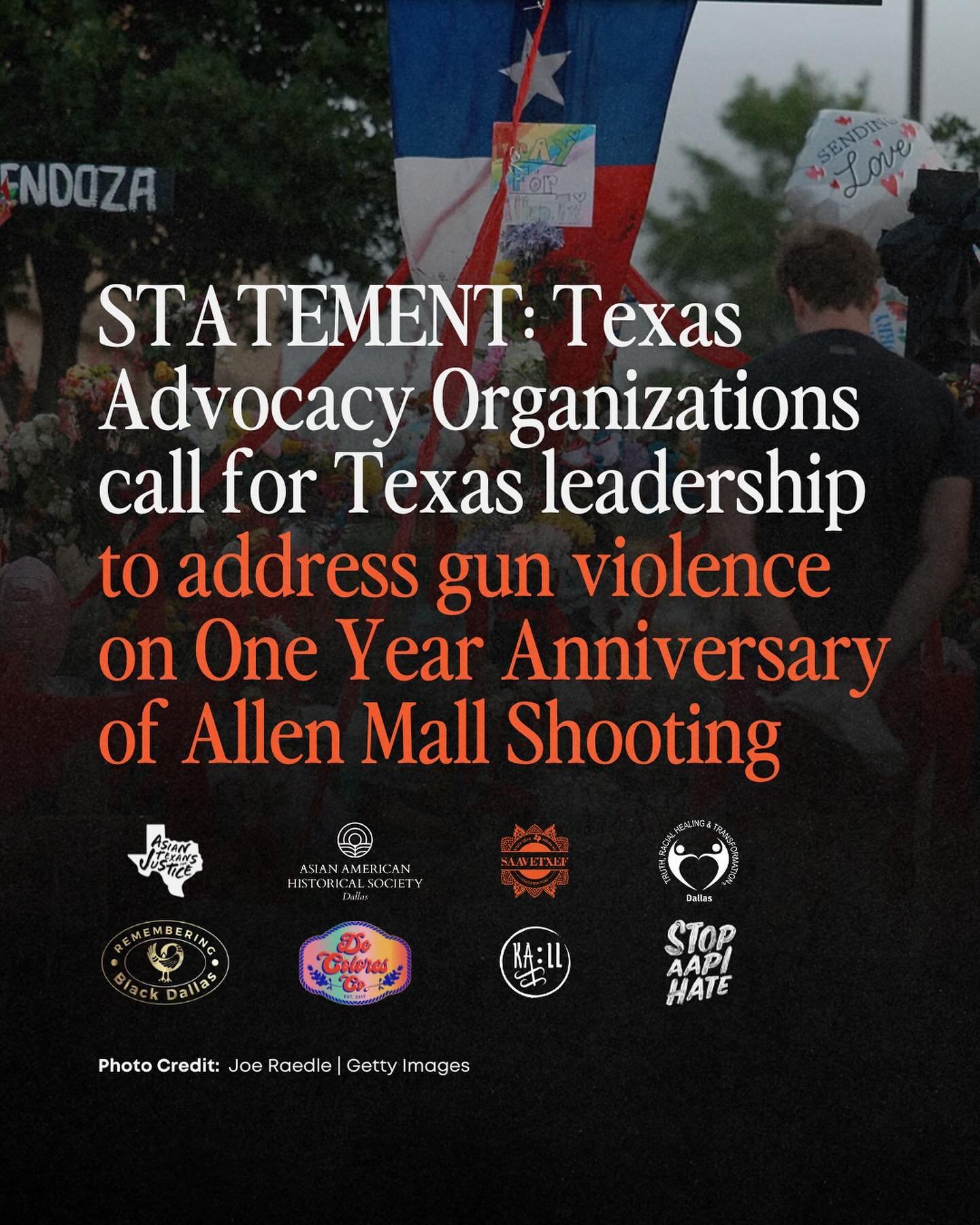 One year later: May 6, 2024, marks the solemn anniversary of the Allen Mall Shooting in which a gunman took the lives of eight people, four of whom were of Asian descent, in Allen, Texas.

As a united front, @asiantexansforjustice @dallasasianhistory
