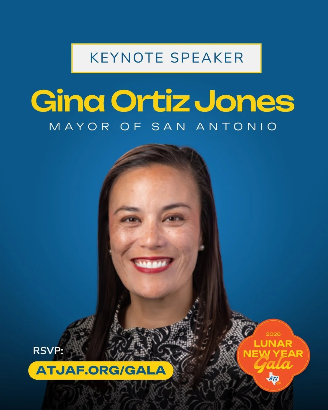 We are proud to announce that Mayor Gina Ortiz Jones (@ginaortizjonestx) will serve as the keynote speaker for our Inaugural ATJ Action Fund Lunar New Year Gala this February in Houston! ✨

Mayor Jones is a first-generation American raised by a singl
