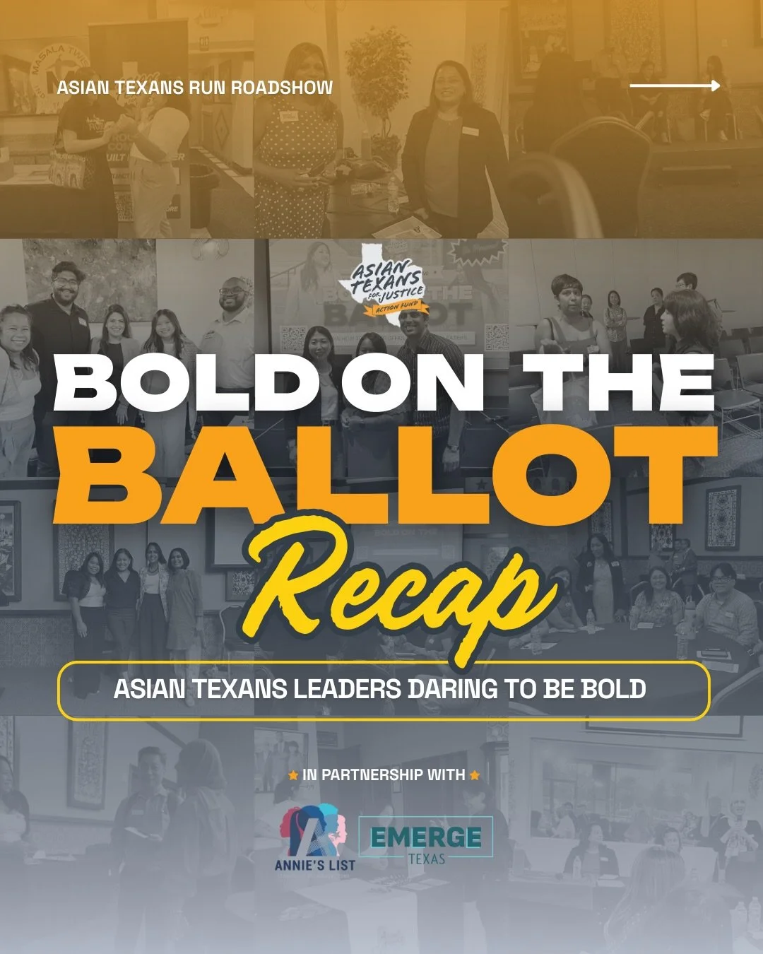 That&rsquo;s a wrap on Asian Texans Run: Bold on the Ballot Roadshow! 💥🗳️

From Houston to Austin and ending strong in Dallas, our statewide tour brought together AAPI Texans ready to lead, serve, and run for office. Each stop in our series offered