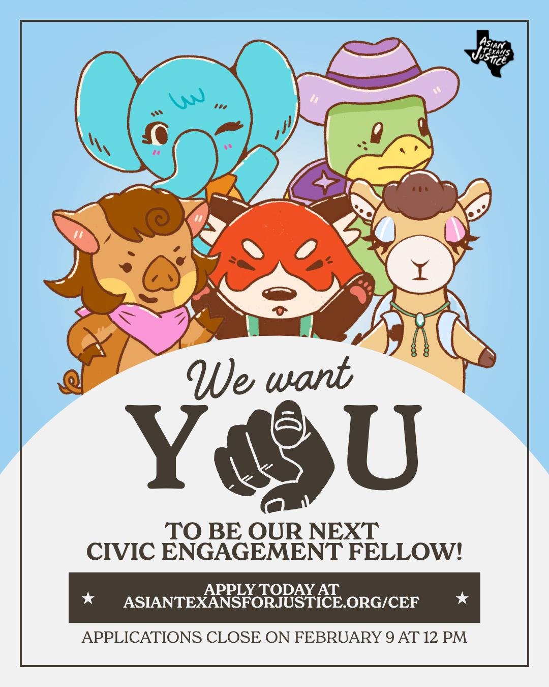Ready to turn your voice into action? ATJ is accepting applications for the 2026 Civic Engagement Fellowship Cohort!! 📣✨

The Civic Engagement Fellowship equips the next generation of AAPI Leaders with the organizing skills, policy knowledge, and co