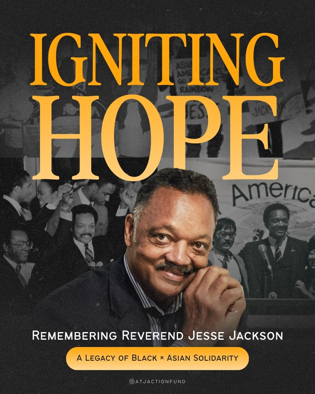 Last week, Reverend Jesse Jackson passed away at 84.

He will be remembered as a civil rights leader, a trailblazer Presidential candidate, and founder of the Rainbow/PUSH Coalition.

To Asian Americans, we remember him as an ally &mdash; someone who