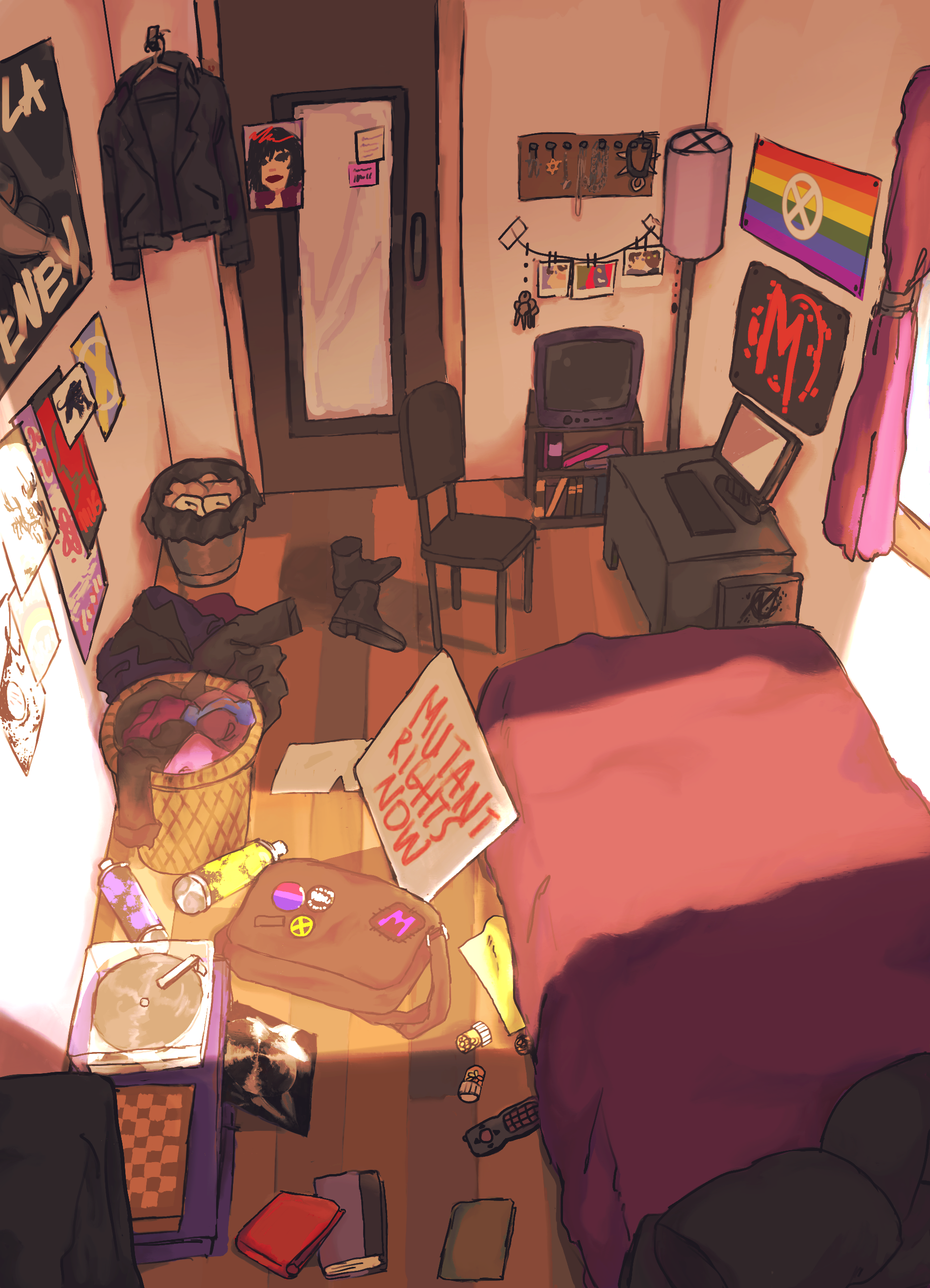 bedroom exploration of a highschool-age magneto