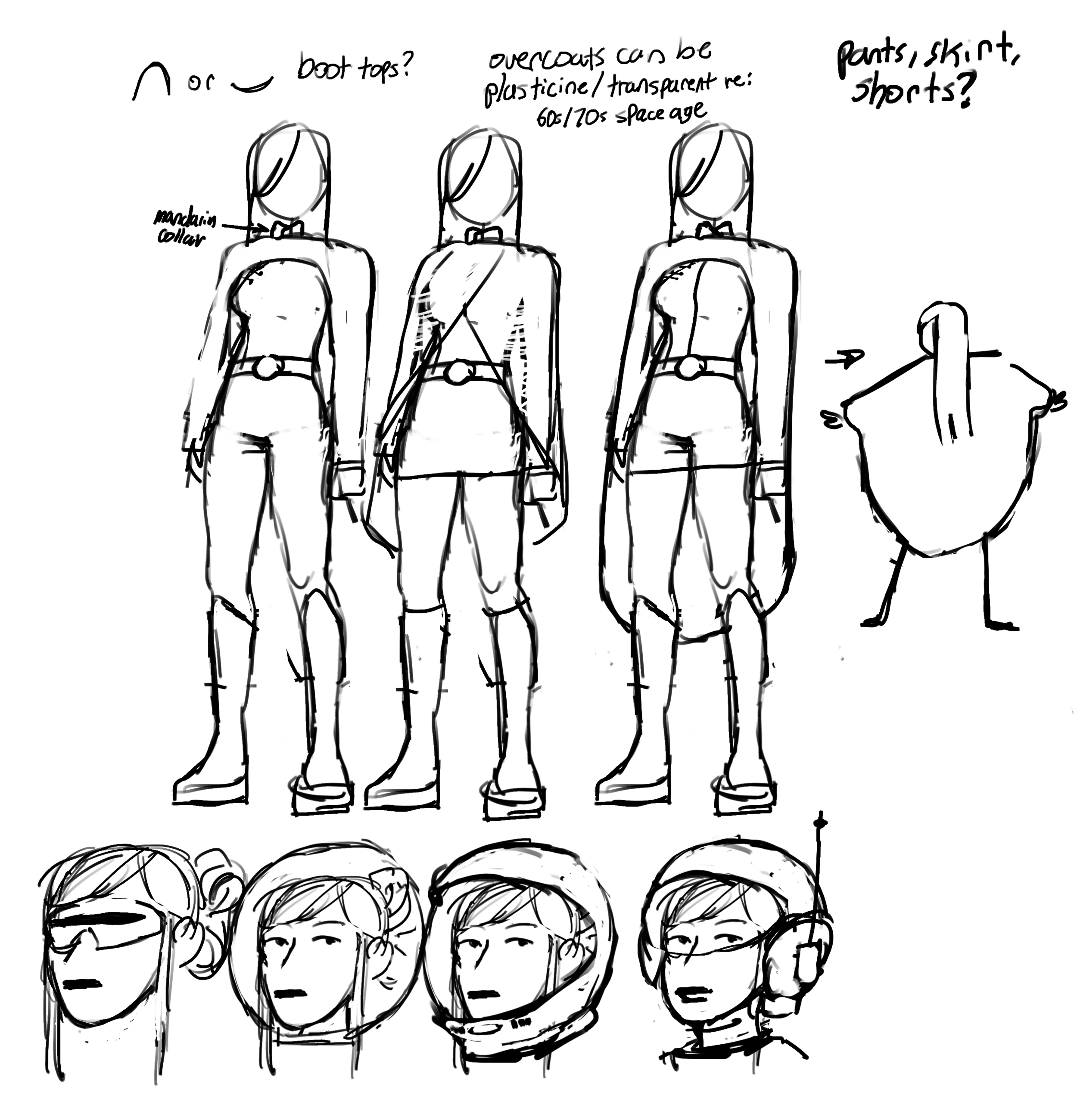 habit of force (sabrefish studios) — costuming sketches