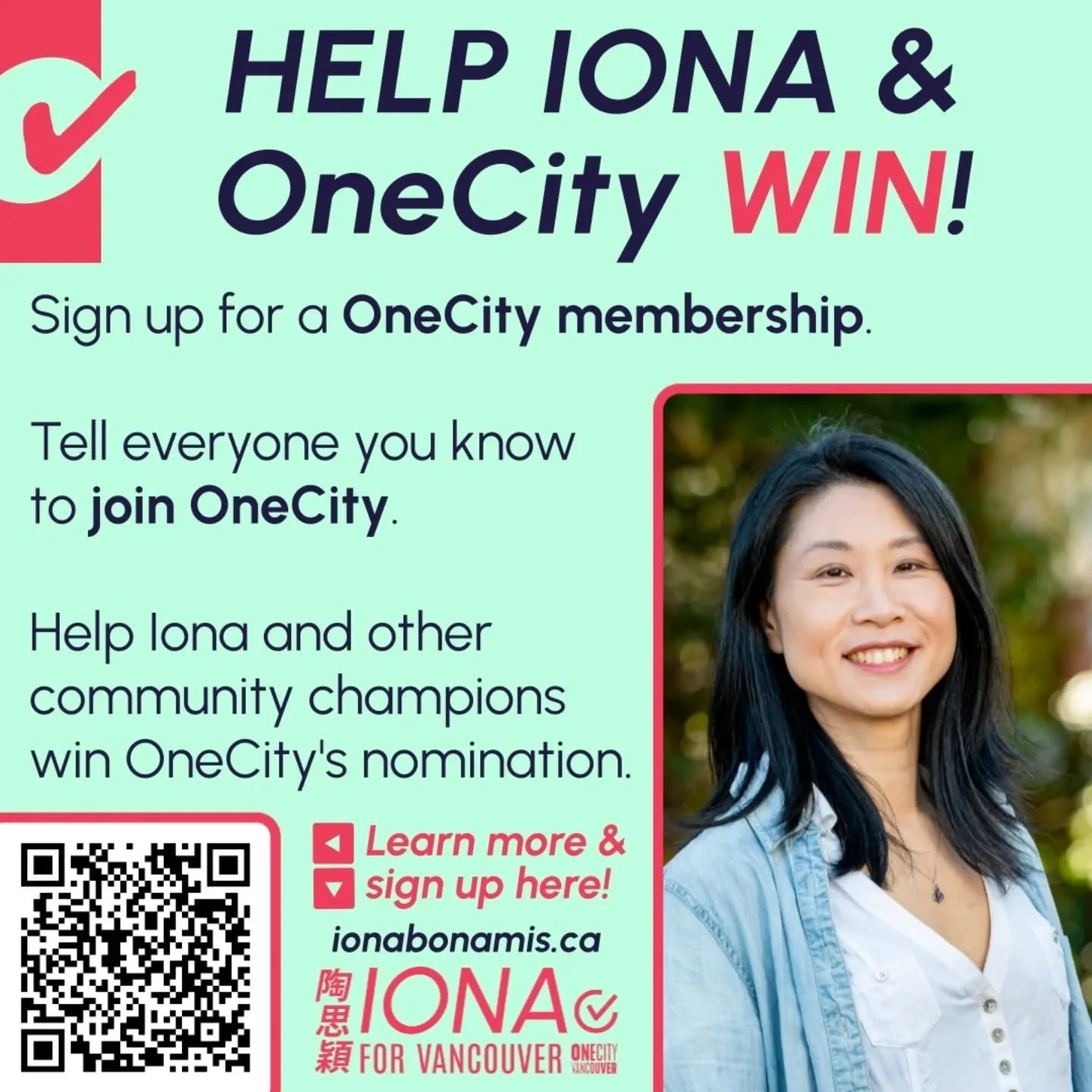 I need your help to become a @onecityvancouver nominee for Vancouver City Council, so we can finish the work we started four years ago and bring a progressive government to City Hall.

Please encourage everyone you know who wants a more welcoming, co