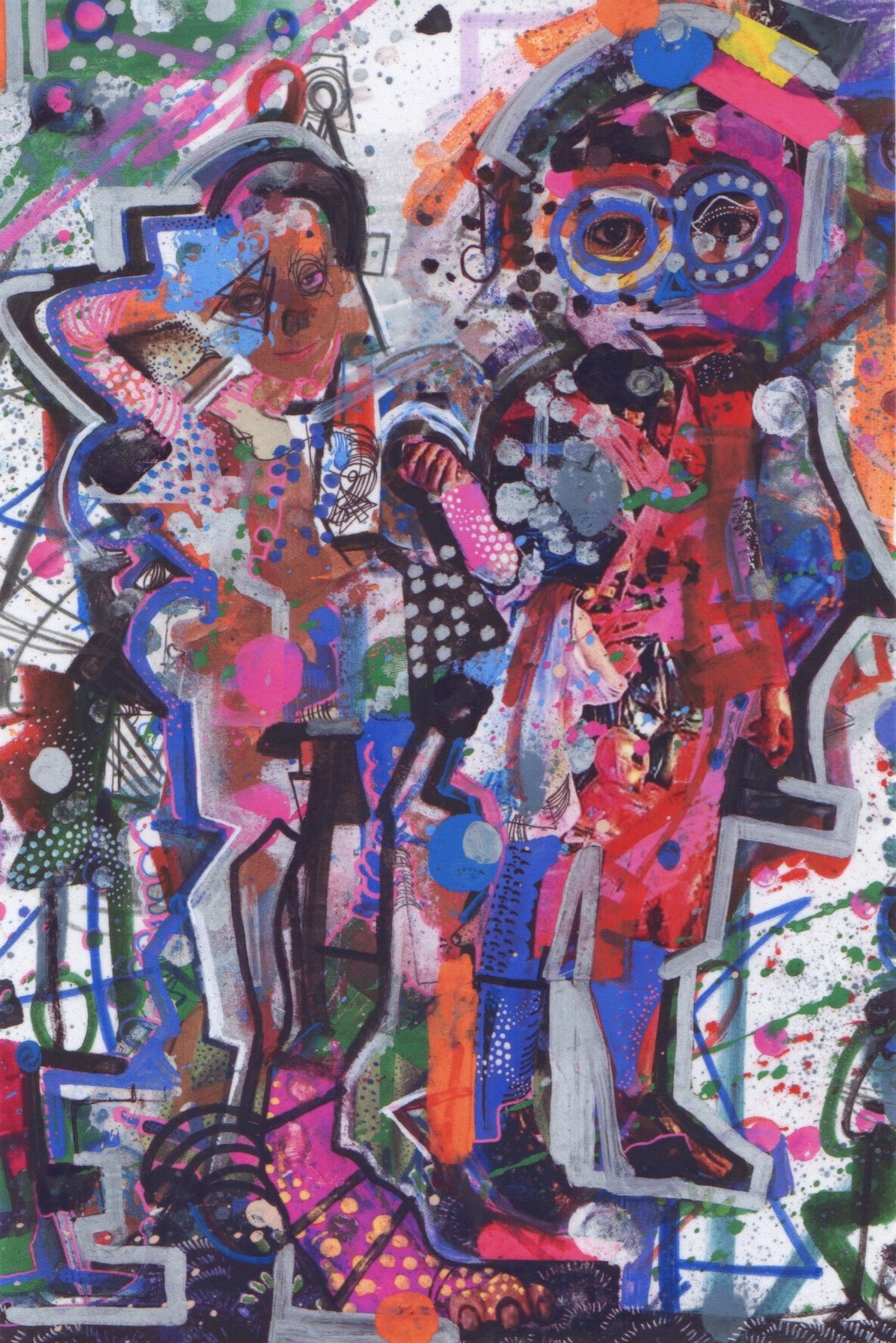 Cat and Alien Play Dress Up 4''x6'' Print