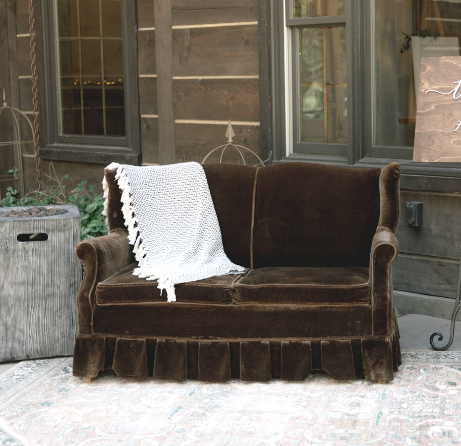 Brown Velvet Couch