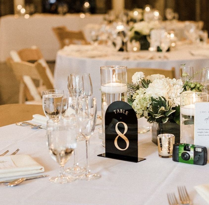 Black Rounded Modern Resin Table Numbers