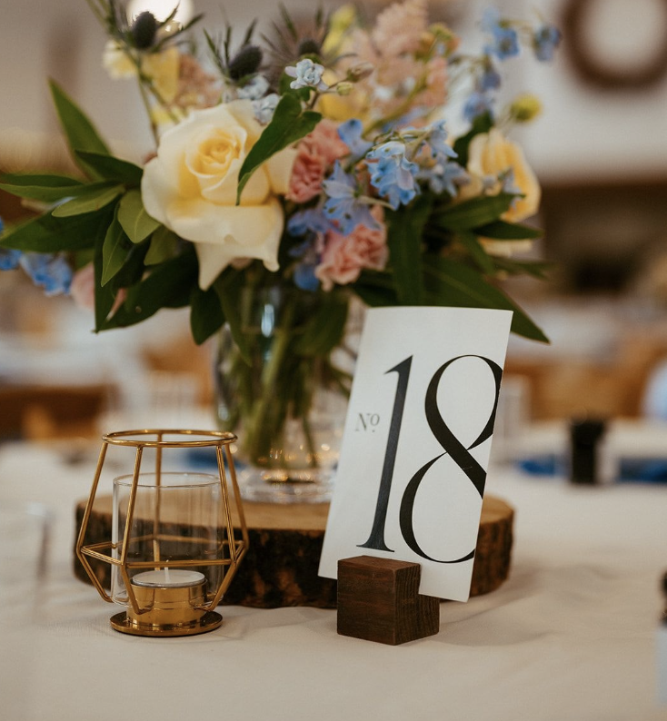 Black and White Paper Table Numbers