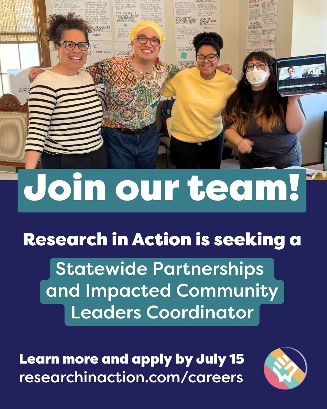 It's an exciting time at Research in Action and we're seeking a Statewide Partnerships &amp; Impacted Community Leaders Coordinator to continue building long-term, trusted relationships with community-led organizations, leaders, and healers! Applicat